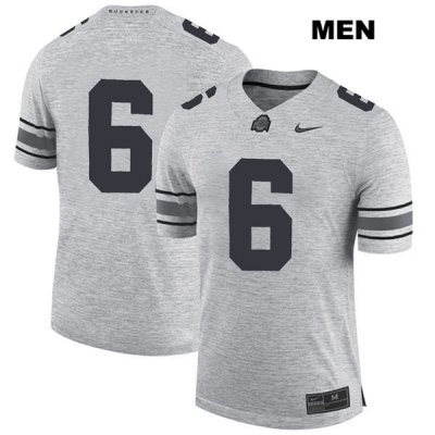 Men's NCAA Ohio State Buckeyes Brian Snead #6 College Stitched No Name Authentic Nike Gray Football Jersey MM20M50RK
